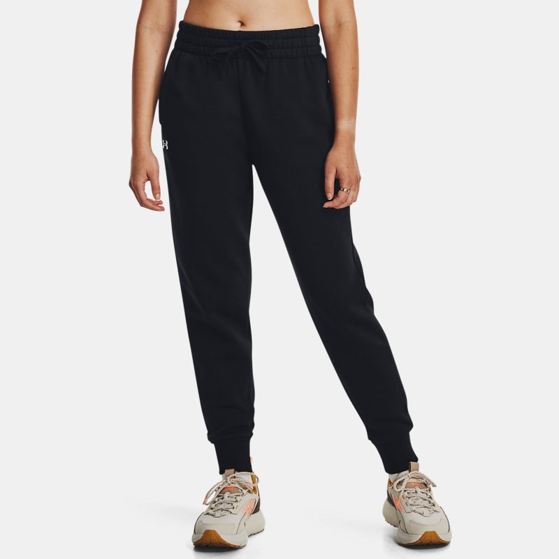 Pantalon de jogging Under Armour Rival Fleece pour femme Noir / Blanc L